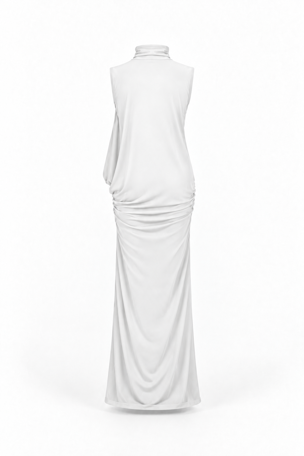 Silhouette Maxi Dress — White — back